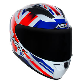 CAPACETE ASX CITY KINGDOM BRILHO BRANCO  VERMELHO  AZUL