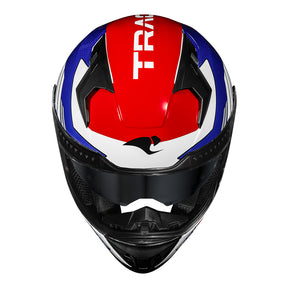 CAPACETE RACE TECH VOLT TRACK BRANCO E AZUL + ÓCULOS INTERNO