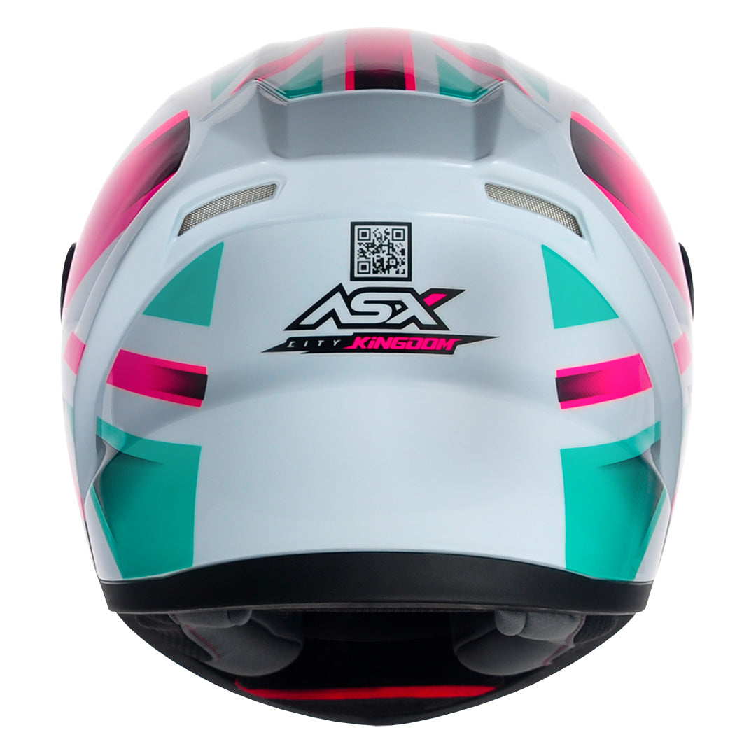 CAPACETE ASX CITY KINGDOM BRILHO BRANCO ROSA TIFFANY
