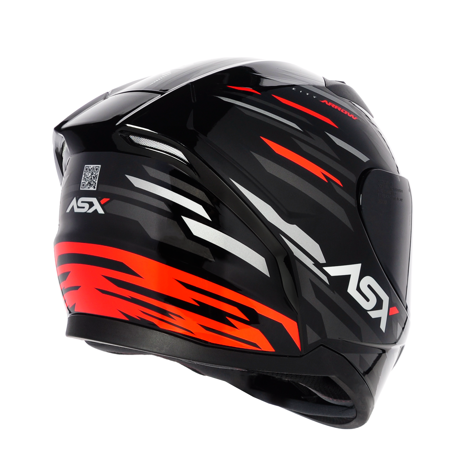 CAPACETE ASX CITY ARROW BRILHO PRETO GRAFITE VERMELHO