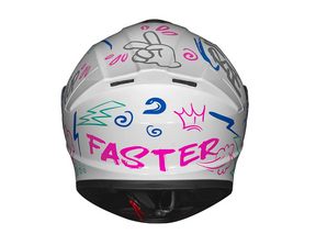 CAPACETE RACE TECH HIT FASTER BRANCO E ROXO