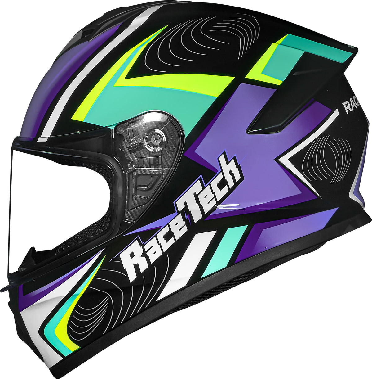 CAPACETE RACE TECH HIT DRAW PRETO E ROXO