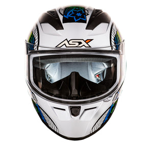 CAPACETE ASX CITY FLOWERS BRILHO BRANCO PRETO COLOR