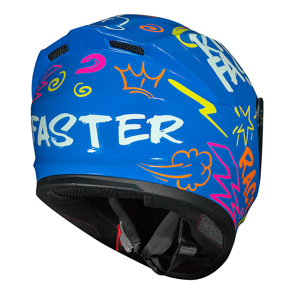 CAPACETE RACE TECH HIT FASTER AZUL E AMARELO