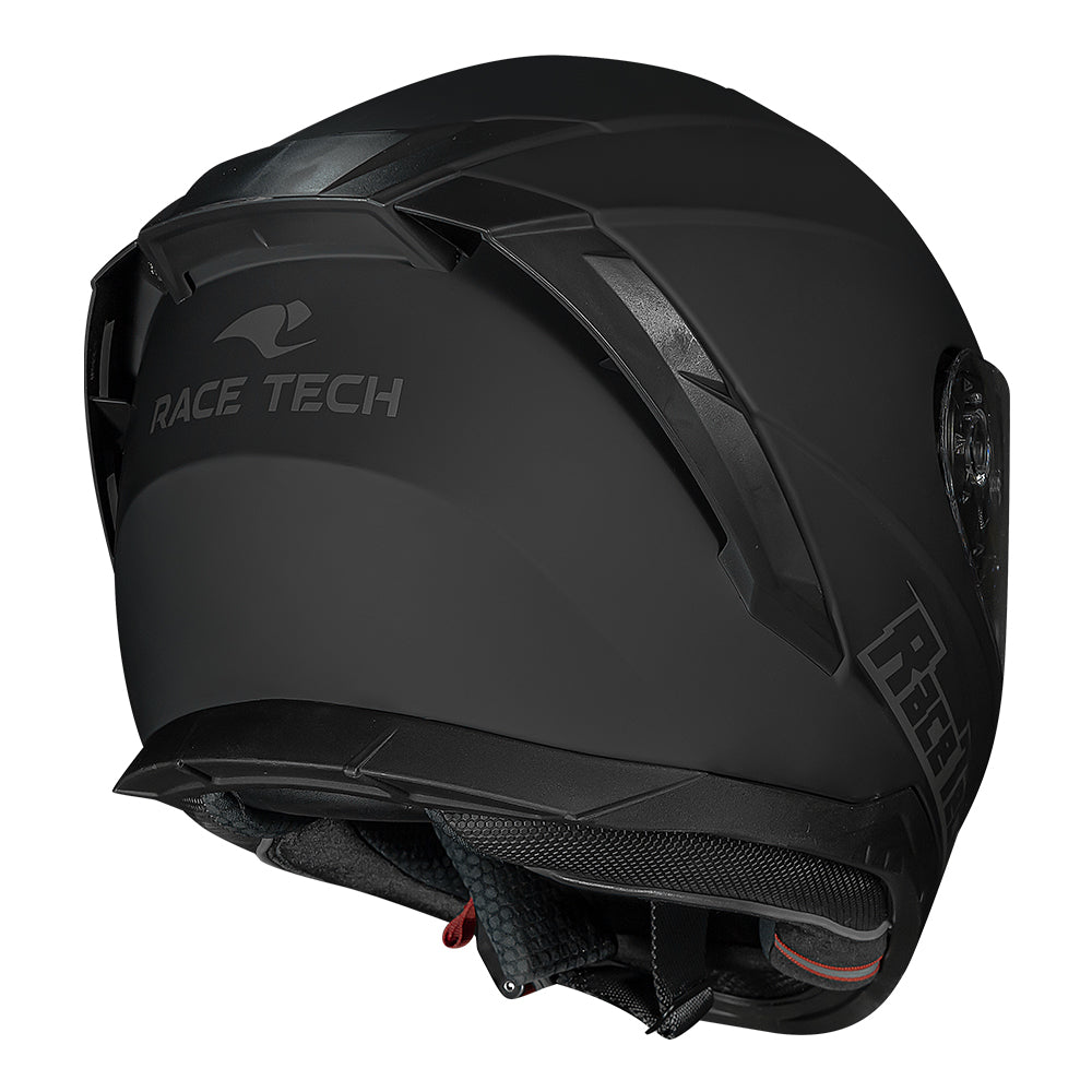 CAPACETE RACE TECH VOLT MONOCOLOR PRETO FOSCO + ÓCULOS INTERNO