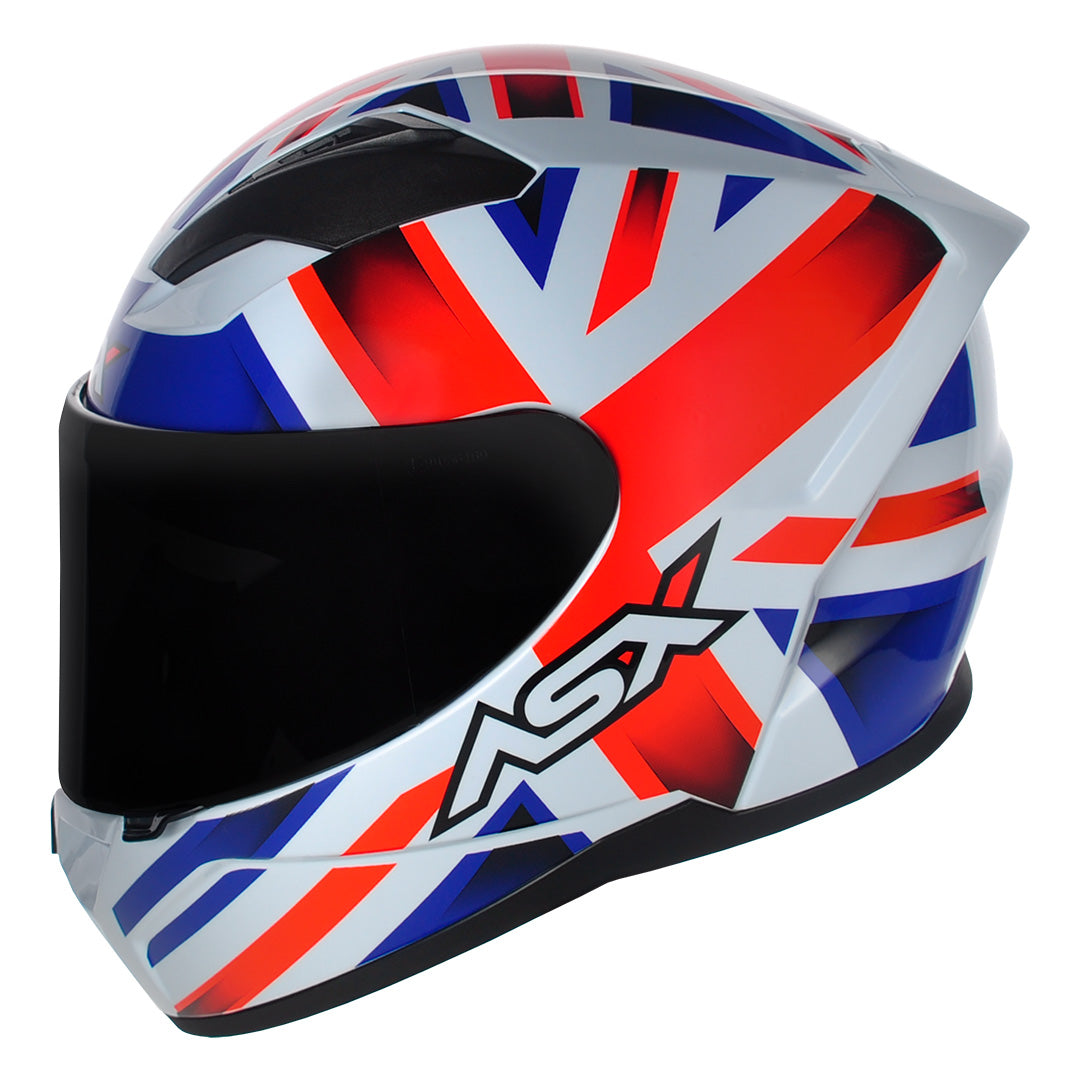 CAPACETE ASX CITY KINGDOM BRILHO BRANCO/VERMELHO/AZUL