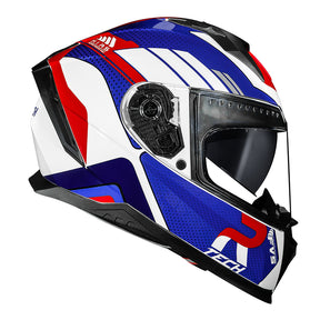CAPACETE RACE TECH VOLT TRACK BRANCO E AZUL + ÓCULOS INTERNO