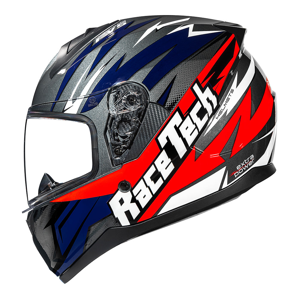 CAPACETE RACE TECH SECTOR ELECTRO TITANIUM E LARANJA