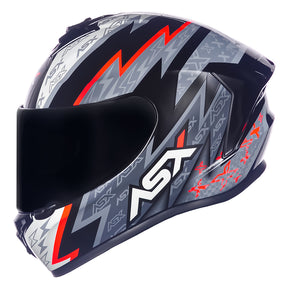 CAPACETE ASX DRAKEN THUNDER BRILHO PRETO CINZA VERMELHO
