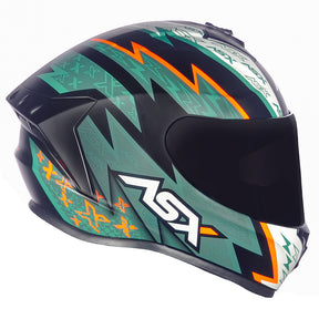 CAPACETE ASX DRAKEN THUNDER FOSCO PRETO VERDE LARANJA