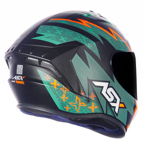 CAPACETE ASX DRAKEN THUNDER FOSCO PRETO VERDE LARANJA