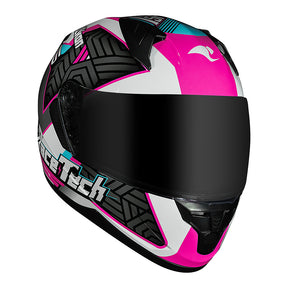 CAPACETE RACE TECH SECTOR VOLTKON BRANCO E ROSA