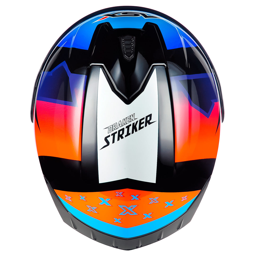 CAPACETE ASX DRAKEN STRIKER BRILHO PRETO AZUL VERMELHO