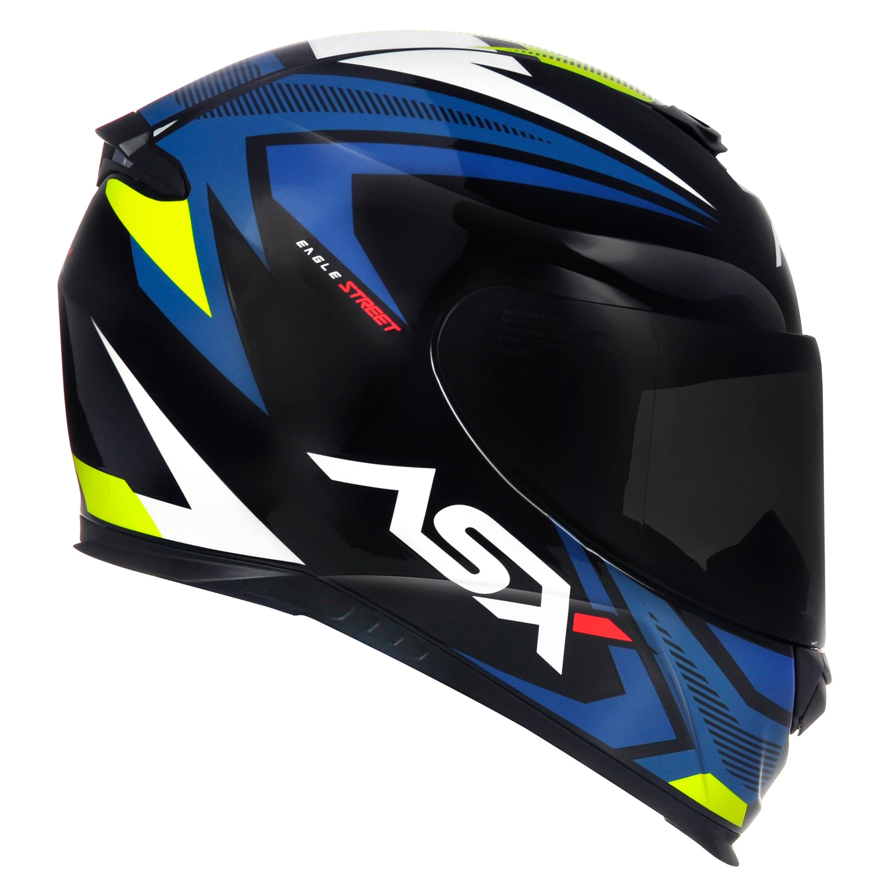CAPACETE ASX EAGLE STREET BRILHO PRETO/AZUL/AMARELO