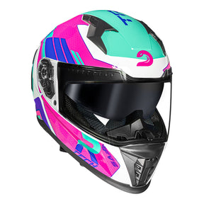 CAPACETE RACE TECH VOLT TRACK BRANCO E ROSA + ÓCULOS INTERNO
