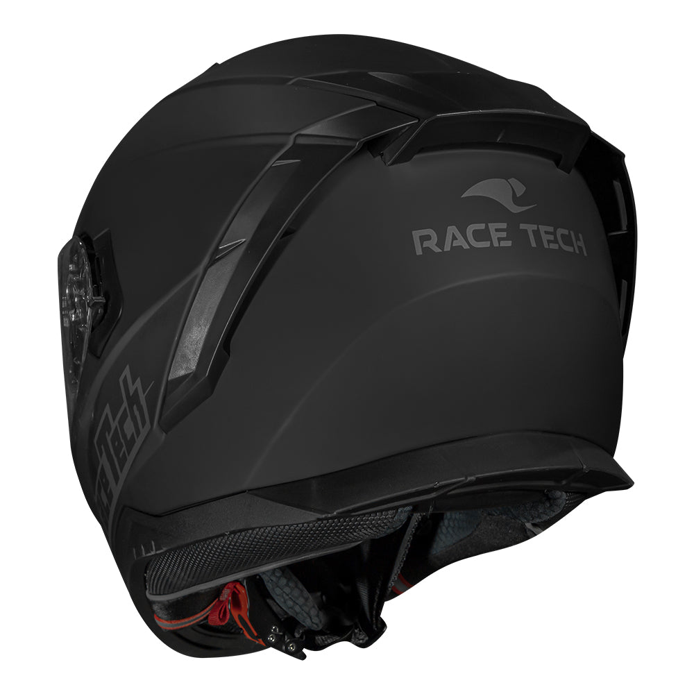 CAPACETE RACE TECH VOLT MONOCOLOR PRETO FOSCO + ÓCULOS INTERNO
