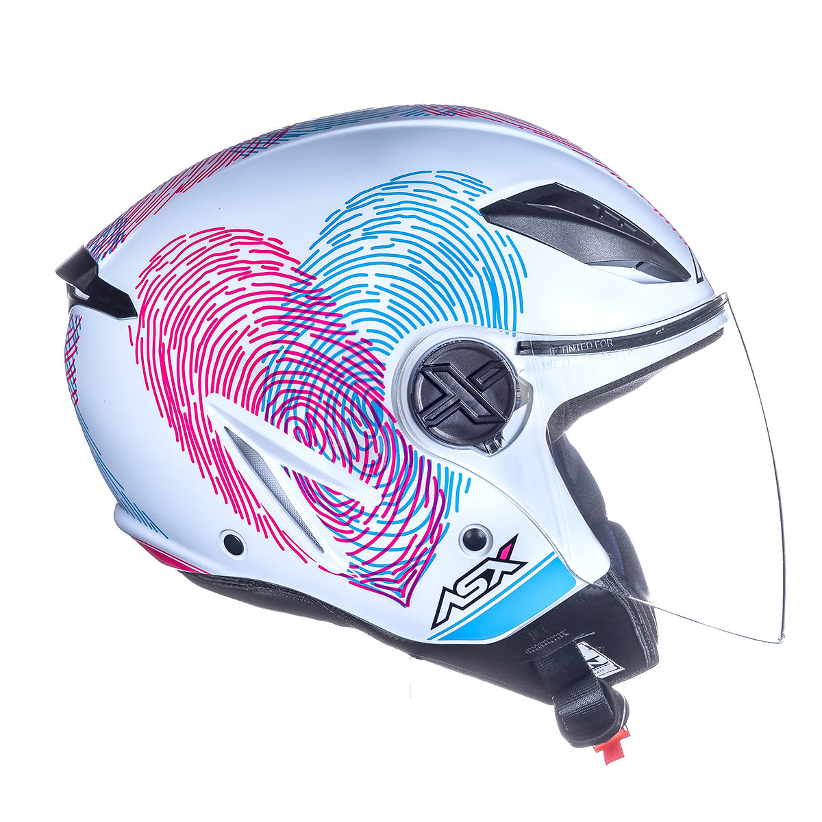 CAPACETE ASX CITY AIR PASSION BRILHO BRANCO ROSA AZUL