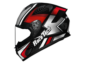 CAPACETE RACE TECH HIT DRAW PRETO E PRATA