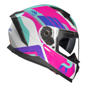 CAPACETE RACE TECH VOLT TRACK BRANCO E ROSA + ÓCULOS INTERNO