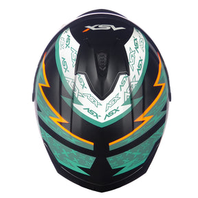 CAPACETE ASX DRAKEN THUNDER FOSCO PRETO VERDE LARANJA