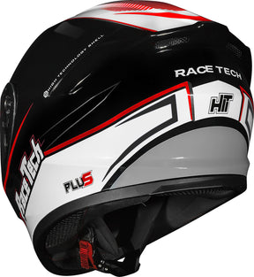 CAPACETE RACE TECH HIT PLUS PRETO E BRANCO