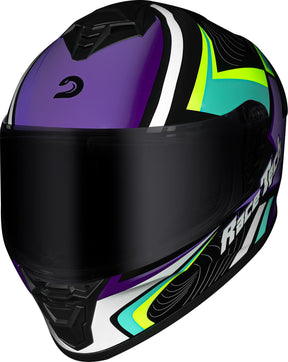 CAPACETE RACE TECH HIT DRAW PRETO E ROXO