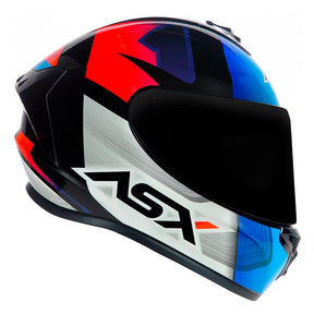 CAPACETE ASX DRAKEN STRIKER BRILHO PRETO AZUL VERMELHO