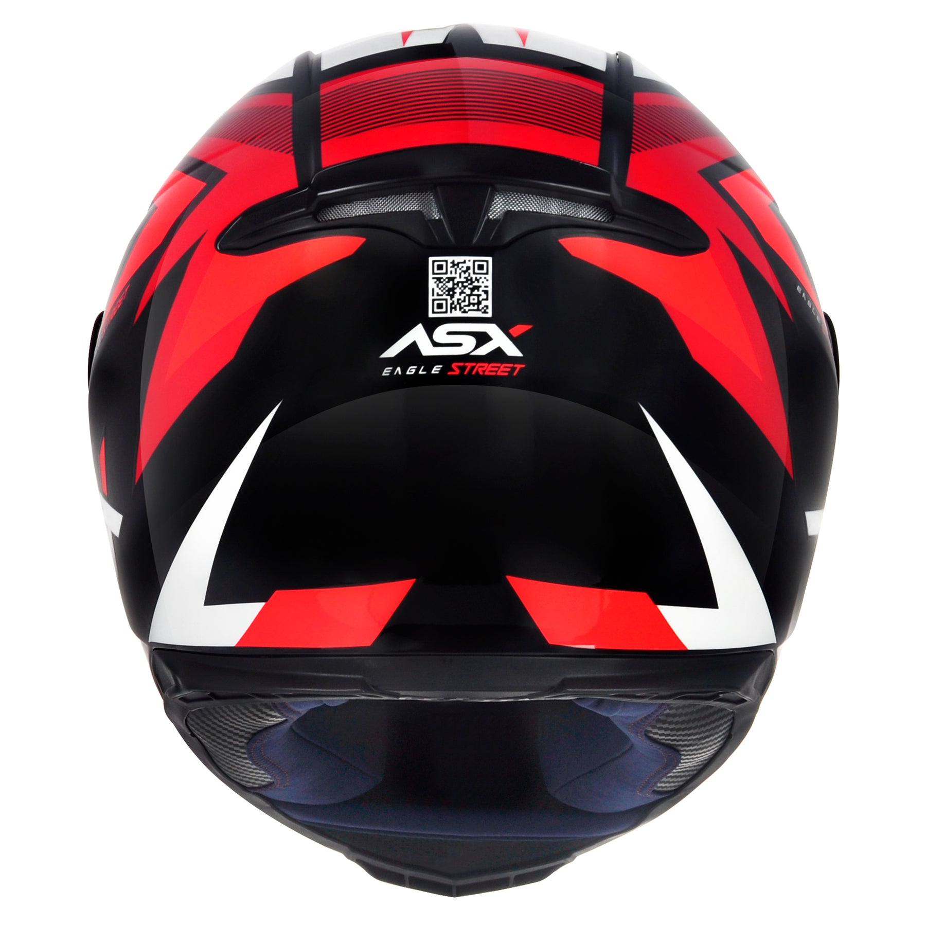 CAPACETE ASX EAGLE STREET BRILHO PRETO VERMELHO BRANCO