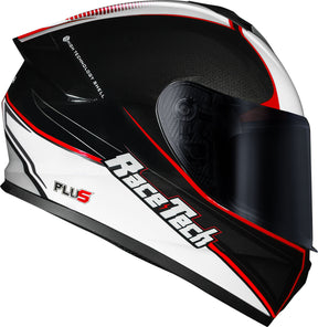 CAPACETE RACE TECH HIT PLUS PRETO E BRANCO