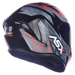 CAPACETE ASX DRAKEN THUNDER BRILHO PRETO CINZA VERMELHO