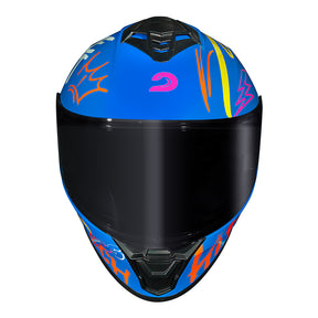 CAPACETE RACE TECH HIT FASTER AZUL E AMARELO