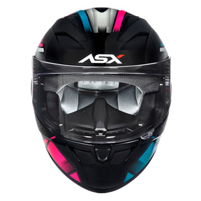 CAPACETE ASX CITY START BRILHO PRETO/TURQUESA/ROSA