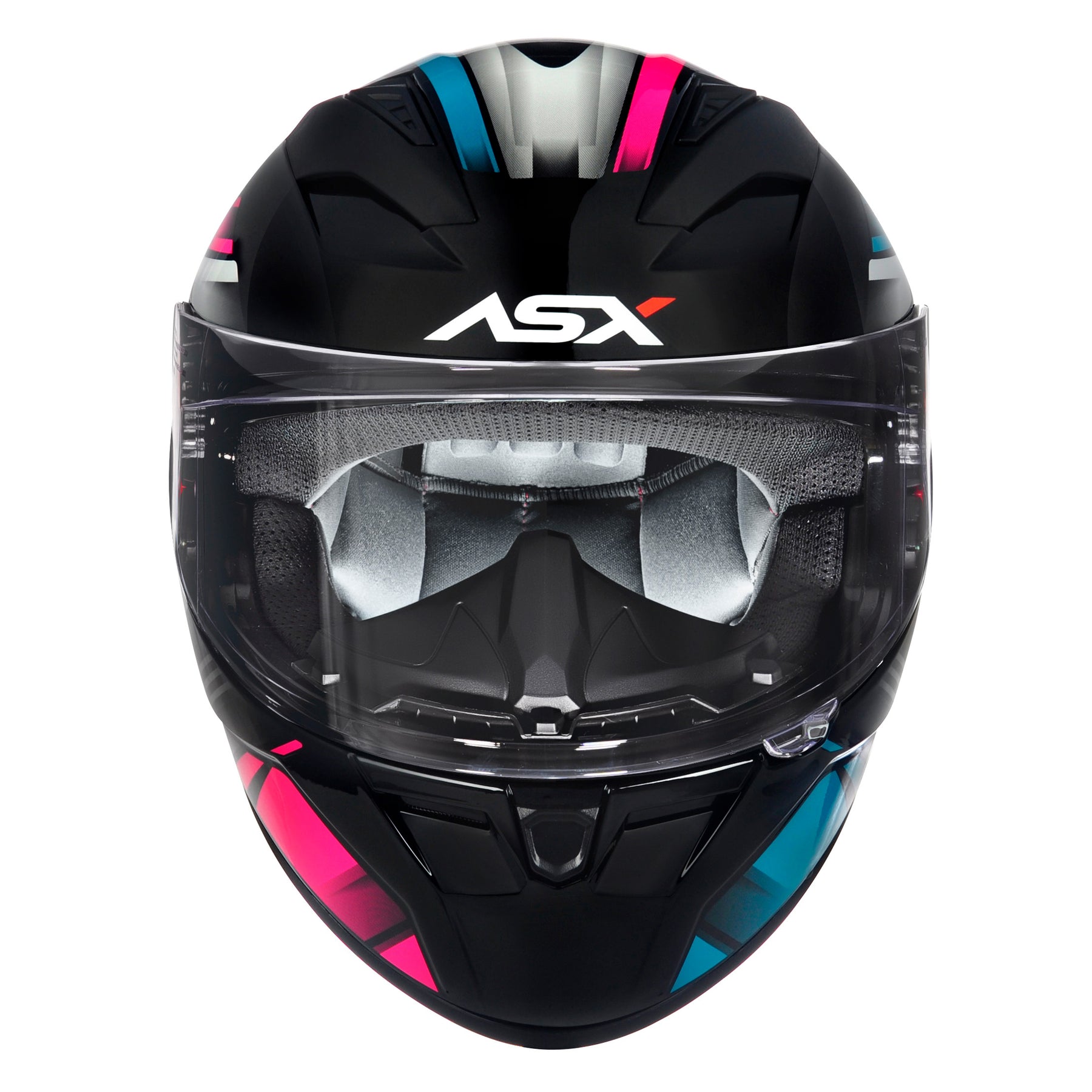 CAPACETE ASX CITY START BRILHO PRETO TURQUESA ROSA