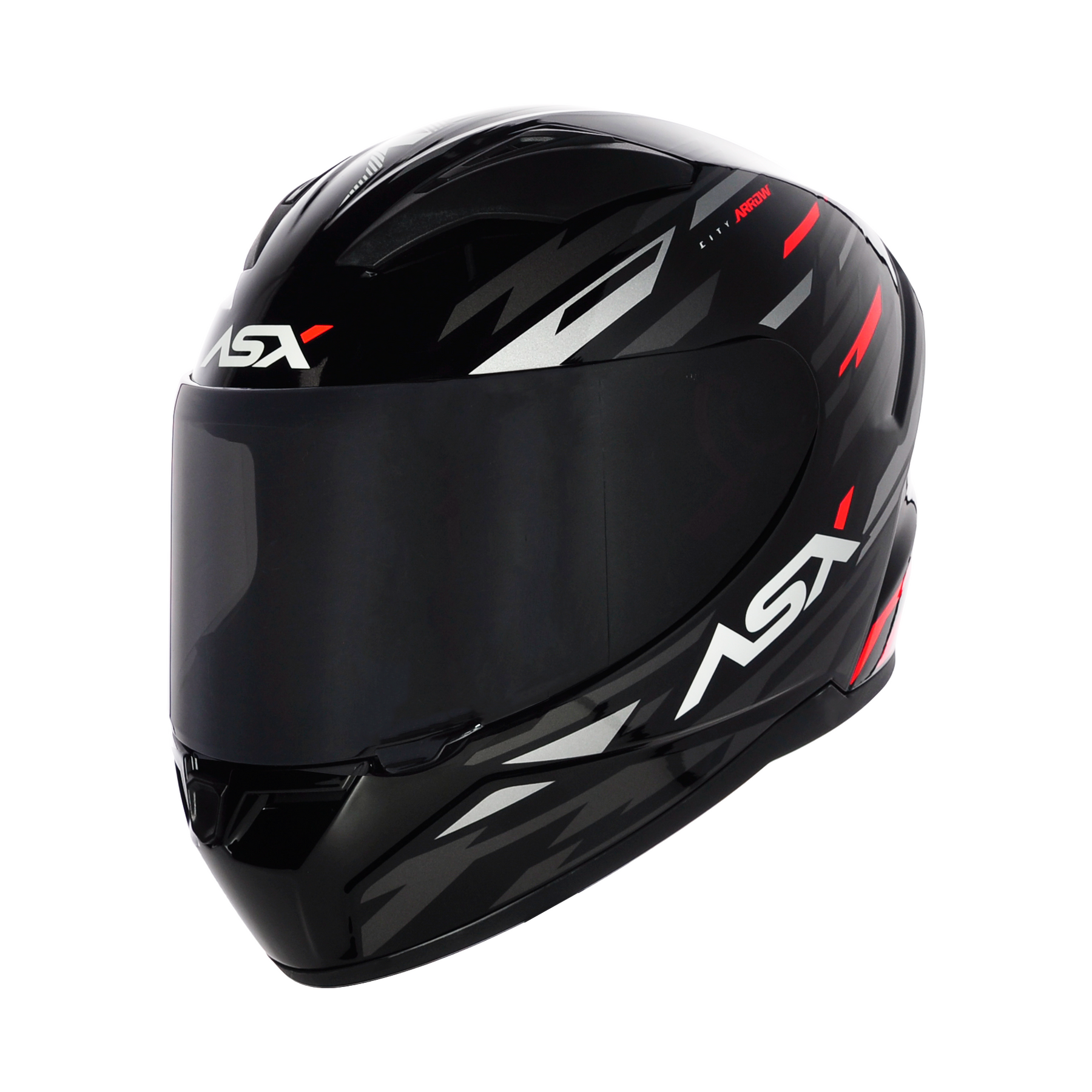 CAPACETE ASX CITY ARROW BRILHO PRETO GRAFITE VERMELHO