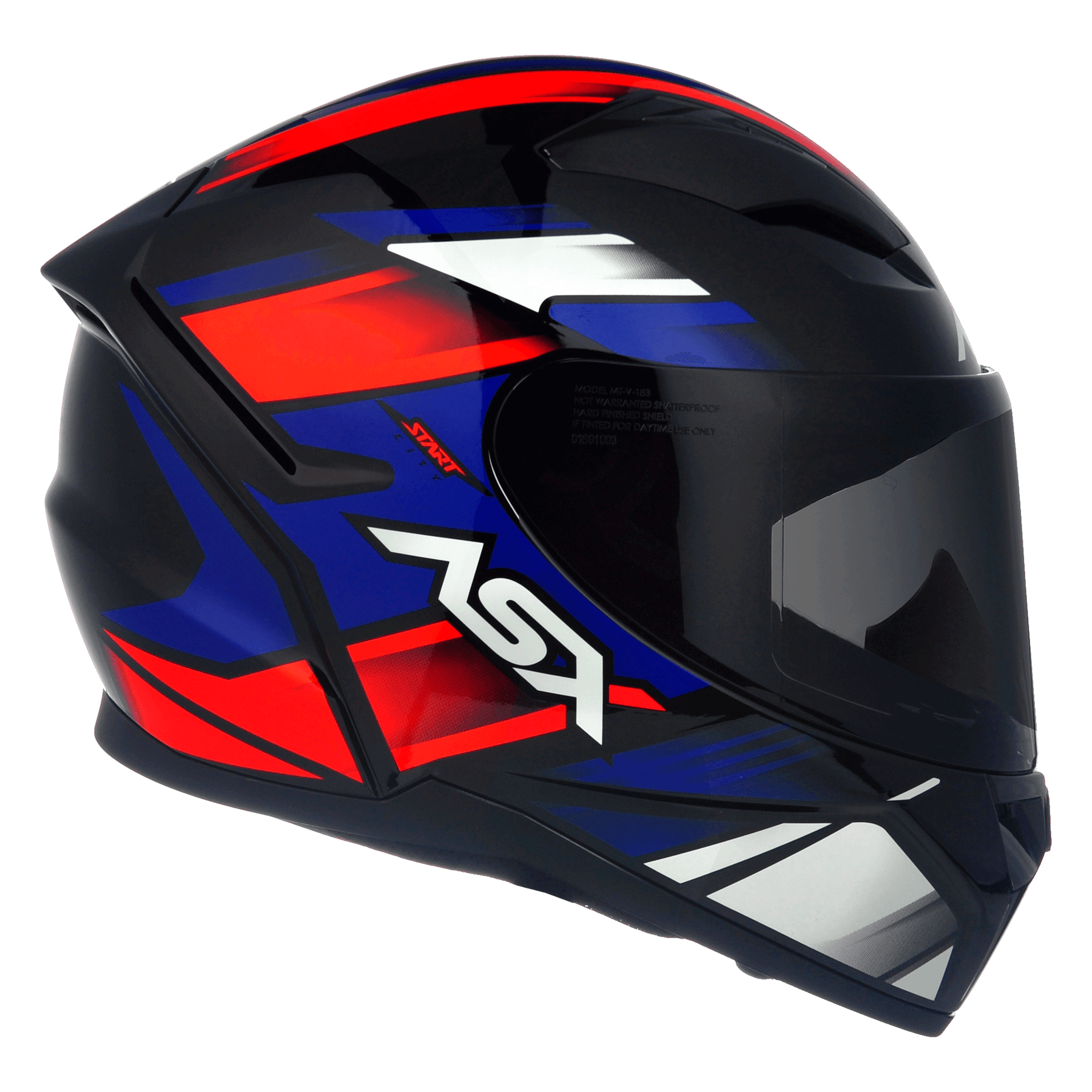 CAPACETE ASX CITY START BRILHO PRETO VERMELHO AZUL