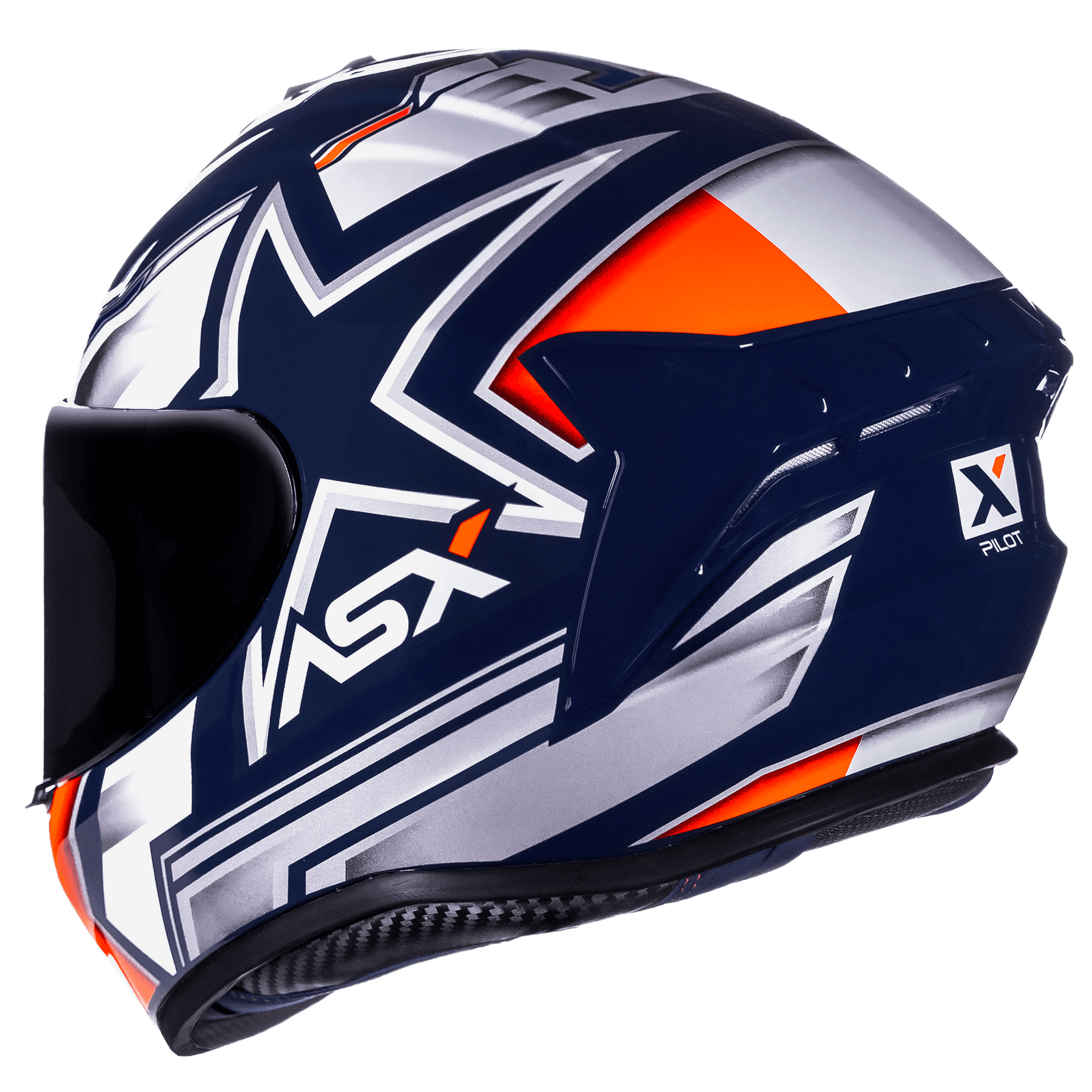 CAPACETE ASX DRAKEN PILOT BRILHO AZUL BRANCO VERMELHO