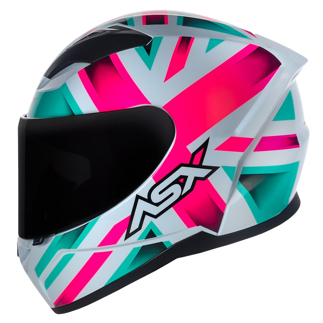 CAPACETE ASX CITY KINGDOM BRILHO BRANCO ROSA TIFFANY