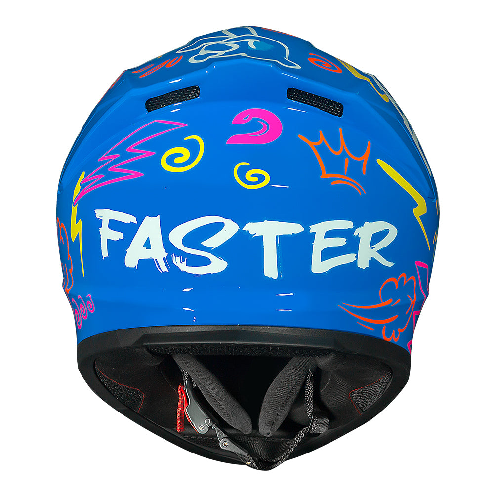 CAPACETE RACE TECH HIT FASTER AZUL E AMARELO