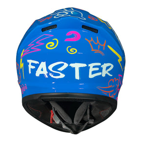 CAPACETE RACE TECH HIT FASTER AZUL E AMARELO