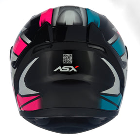 CAPACETE ASX CITY START BRILHO PRETO TURQUESA ROSA
