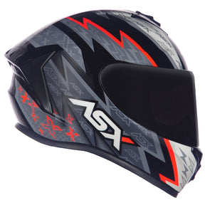 CAPACETE ASX DRAKEN THUNDER BRILHO PRETO CINZA VERMELHO